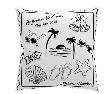 Personalized Beach Wedding Pillow | Destination Wedding Home Decor