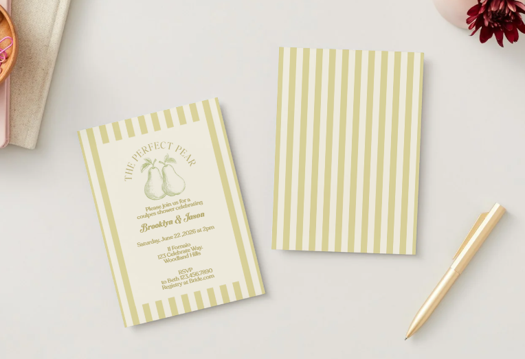 The Perfect Pear Couples Bridal Shower Invitation