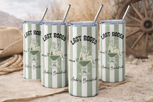 Last Rodeo personalized Bachelorette Tumbler Cup – Western Bachelorette Party Cup, Cowgirl Bachelorette Gift, Personalized Nashville Bach Tumbler,  Last Rodeo 20oz Stainless Tumbler – Bachelorette Party Wine Glass Design