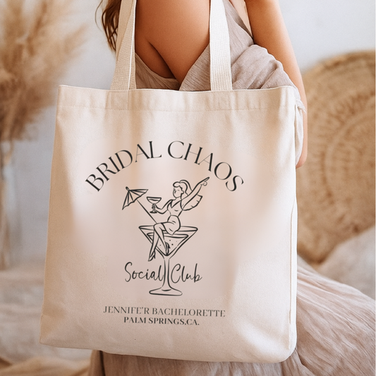 Personalized Bachelorette Tote Bag | Bridal Chaos Weekend Favor