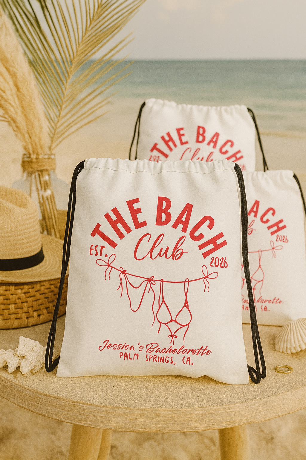 Bachelorette Favor Bags | Personalized Bach Club Drawstring Bags