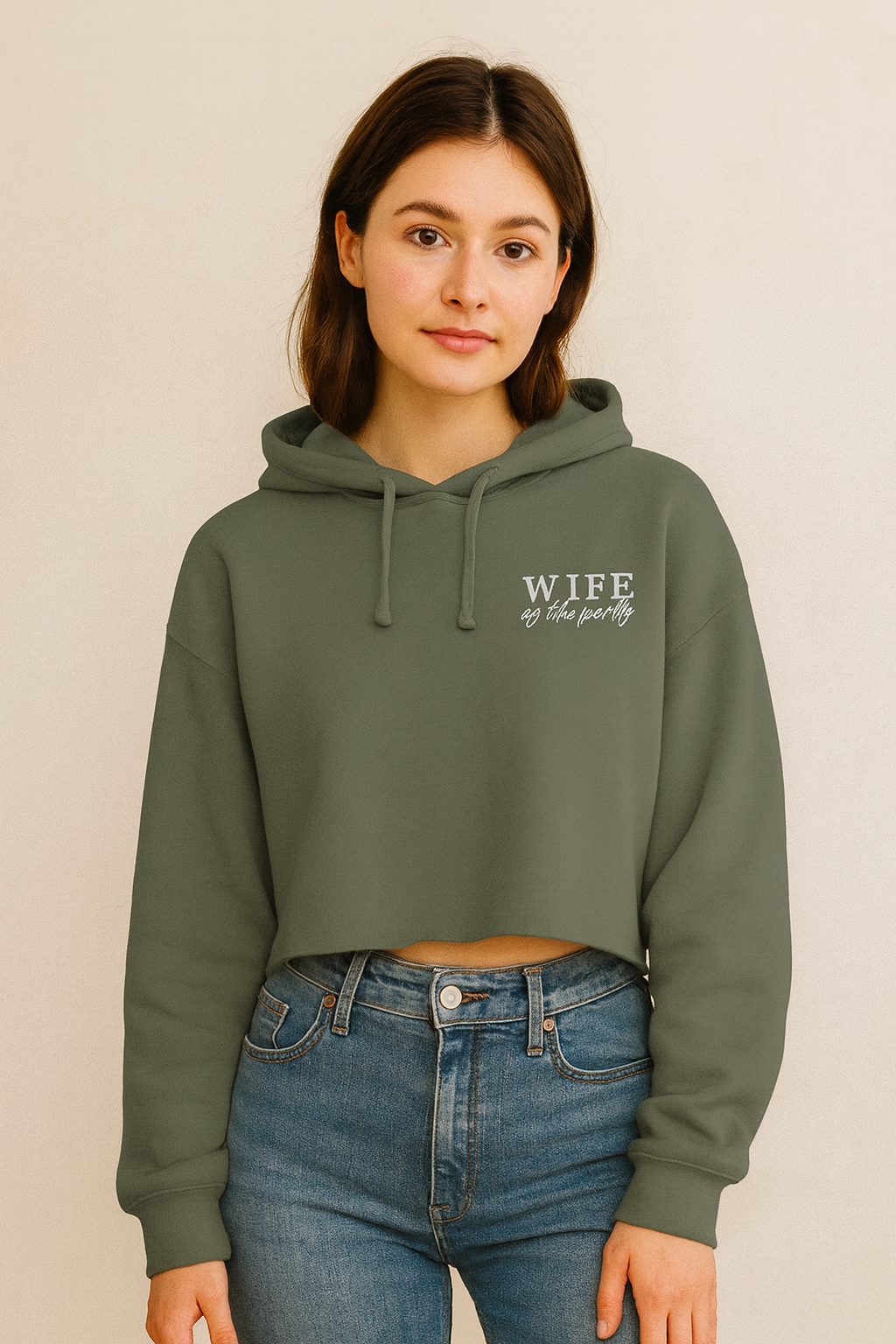 Wife of the Party Cropped Hoodie – Bridal Party Sweatshirt, Bachelorette Sweatshirt, Cute Bride Gift-Crop Hoodie