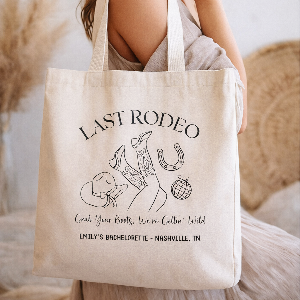 Last Rodeo Bachelorette Tote Bag | Western Bachelorette Weekend Favor