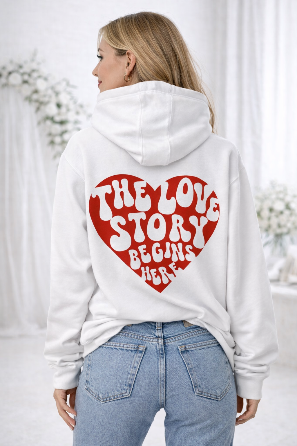 Bride Hoodie for Wedding Weekend | The Love Story Begins Here Sweatshirt