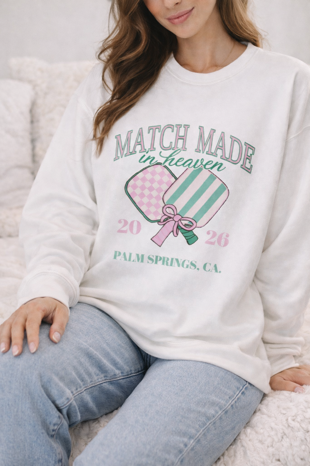 Bride Sweatshirt for Wedding Weekend | Match Made in Heaven Bridal crewneck | Pickleball