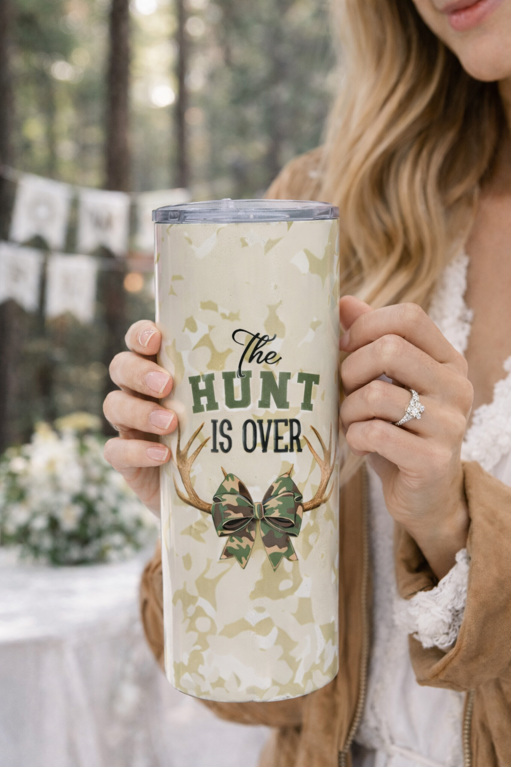 The Hunt Is Over Bachelorette Tumbler | Bride Weekend Party Cup
