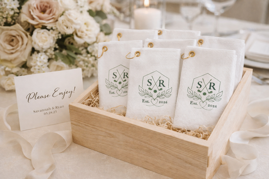 Personalized Golf Towel Wedding Favor | Custom Monogram Golf Gift | Elegant Wedding Reception Favor | Golf Lover Wedding Keepsake-Golf towel
