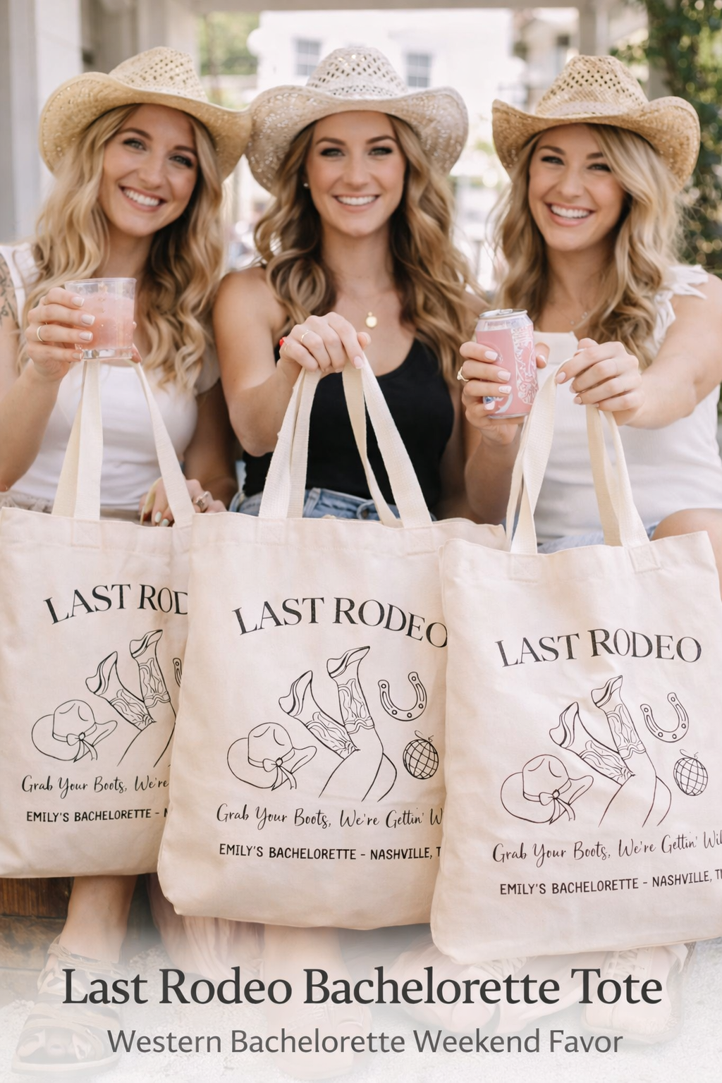 Last Rodeo Bachelorette Tote Bag | Western Bachelorette Weekend Favor
