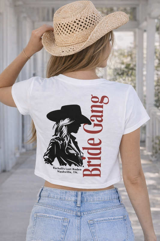 Bride Gang Crop Top | Western Bachelorette Shirt for Nashville Weekend