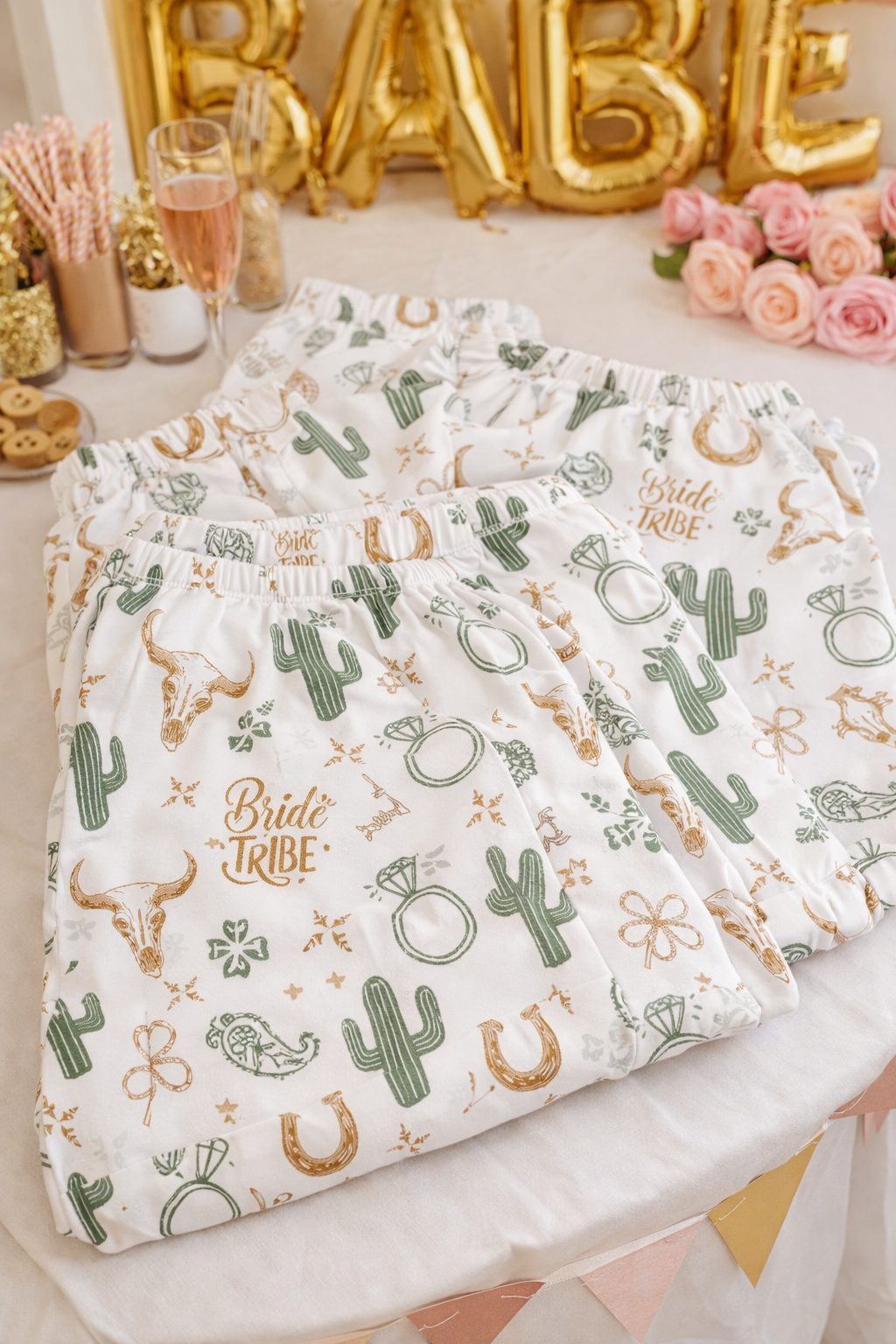 Western Bride Pajama Pants for Bachelorette Weekend | Cowgirl Bridal Sleepwear