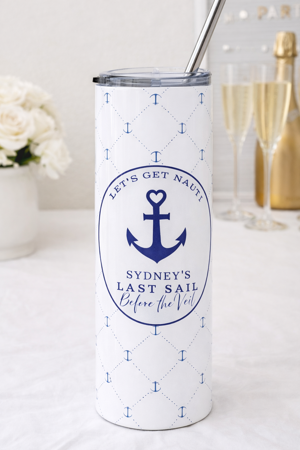 Nautical Bachelorette Tumbler | Let’s Get Nauti Last Sail Cup