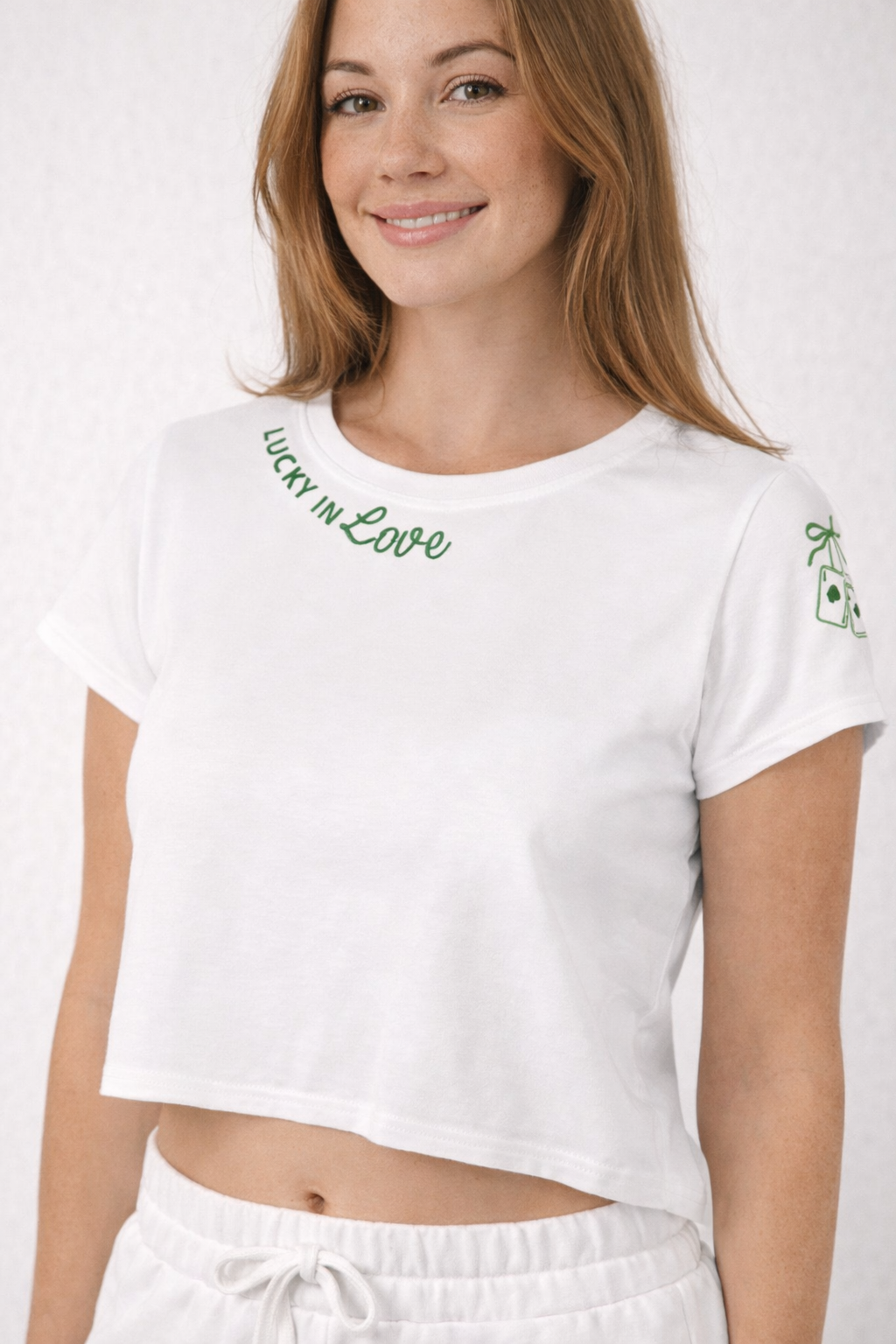 Lucky in Love Bridal Crop Top | Bride Shirt for Wedding Weekend