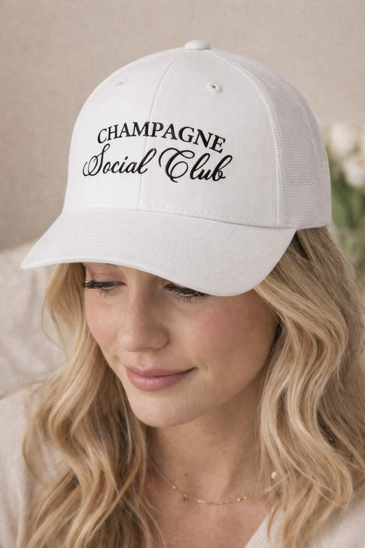 Champagne Social Club Hat | Bachelorette Party Trucker Hat