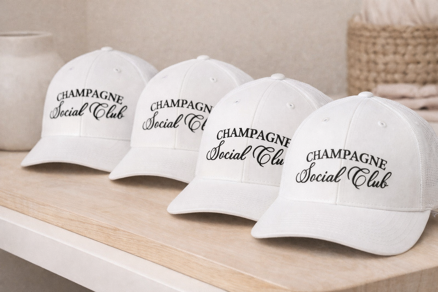 Champagne Social Club Hat | Bachelorette Party Trucker Hat
