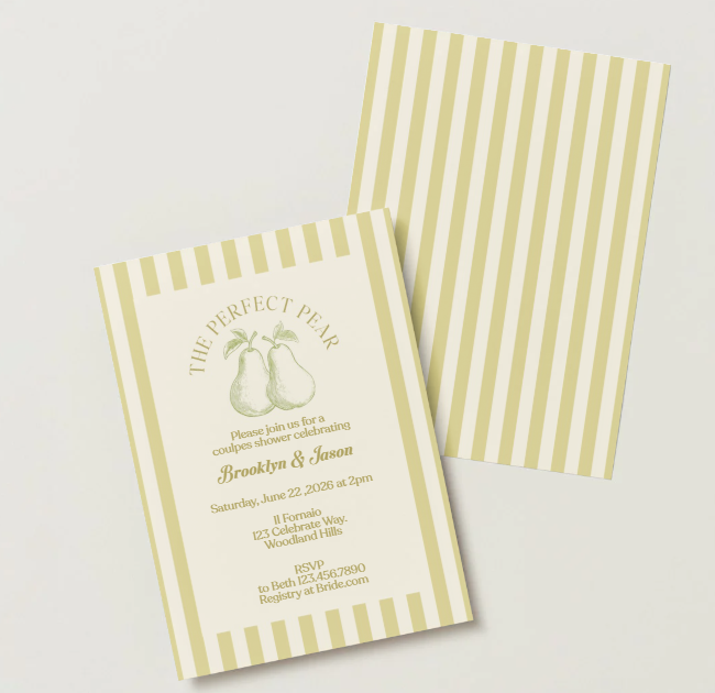 The Perfect Pear Couples Bridal Shower Invitation