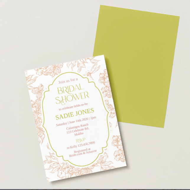 Elegant Botanical Bridal Shower | Minimalist Floral Invitation