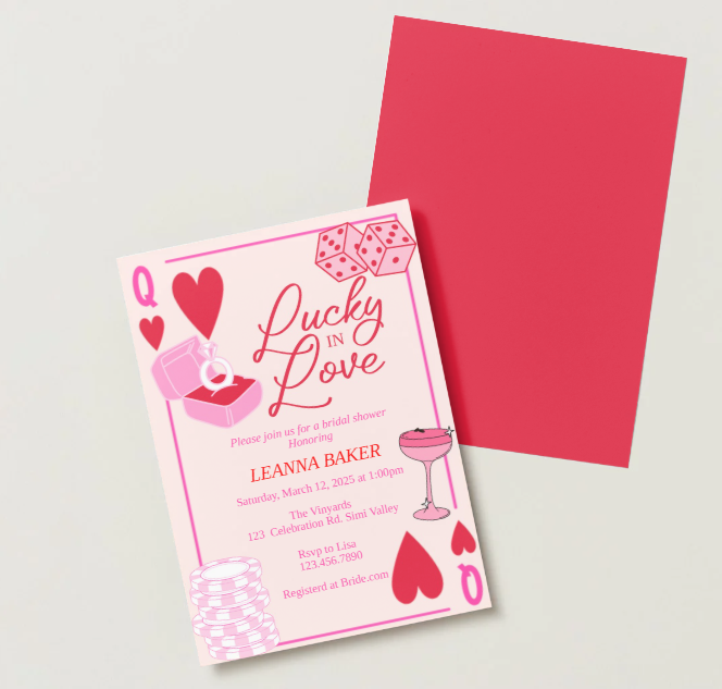 Lucky in Love, Bridal Shower, Lucky, Invitation