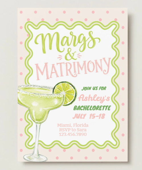 Margarita Bachelorette Weekend Invitation