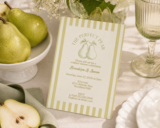 The Perfect Pear Couples Bridal Shower Invitation